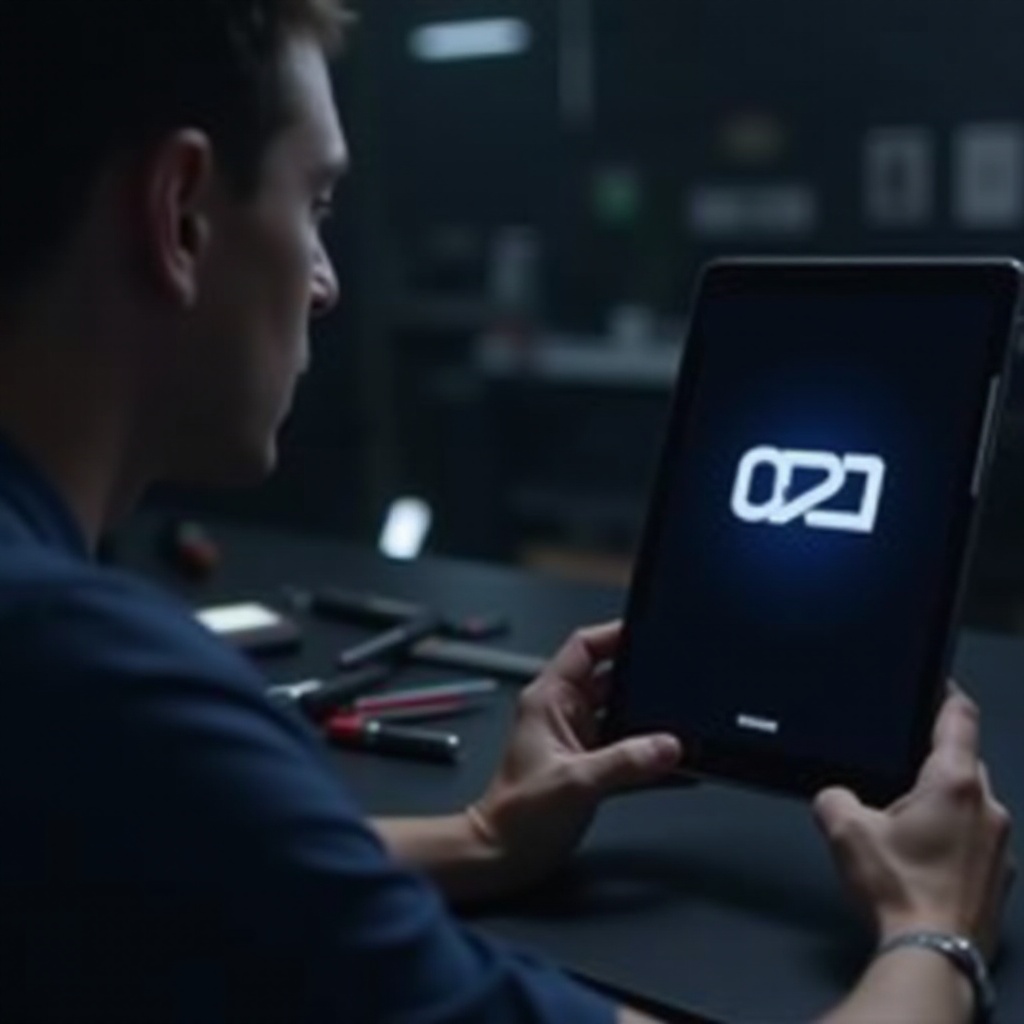samsung galaxy tablet zaglavljen na logo