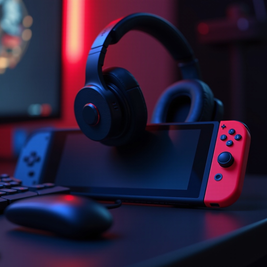 Nintendo Switch com fones de ouvido